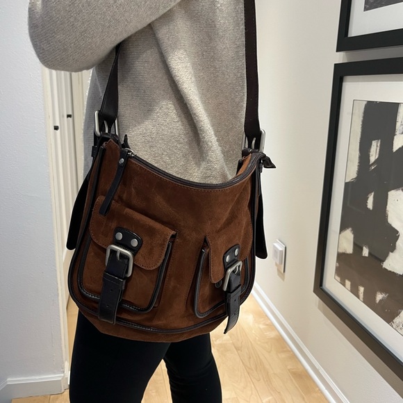 Coccinelle brown suede shoulder bag - Picture 8 of 8
